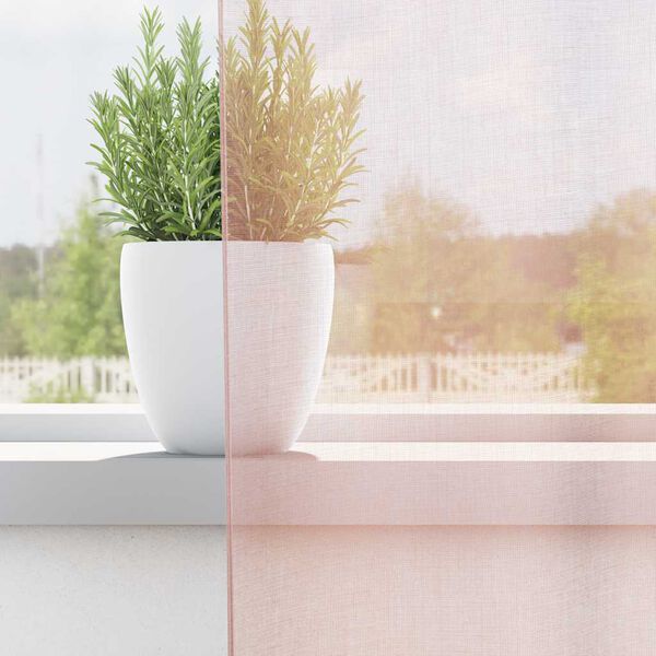 vidaXL Gordijnen voile met lussen 2 st 140x225 cm lichtroze