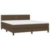 vidaXL Boxspring met matras stof donkerbruin 180x200 cm