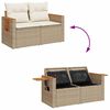 vidaXL Tuinbankenset met kussen 9 pcs Beige en Cr&egrave;me poly rattan