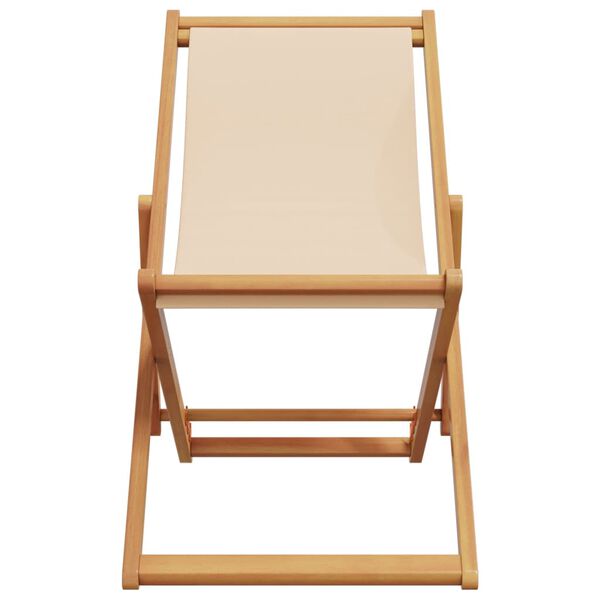 vidaXL Strandstroelen 2 st inklapbaar stof en massief hout beige