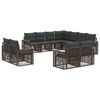 vidaXL Tuinbankenset 11 st 11-zits Grijs en Donkergrijs poly rattan