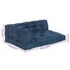 vidaXL Bankkussen 3 pcs Indigo Stof