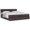 vidaXL Ottoman bed met matras 200x200 cm stof donkerbruin