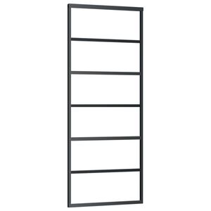 vidaXL Schuifdeur 76x205 cm ESG-glas en aluminium zwart