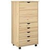 vidaXL Rolling Kast met wiel Bruin 53 x 39 x 103 cm Massief Vurenhout