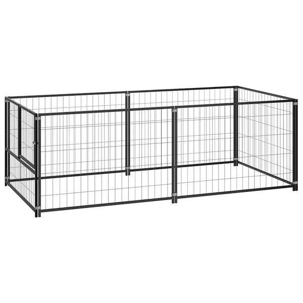 vidaXL Hondenkennel 200x100x70 cm staal zwart