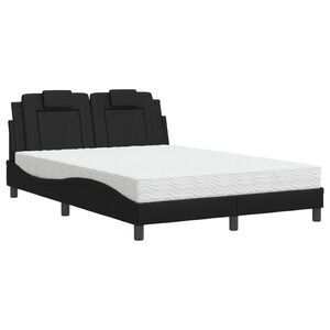 vidaXL Bed "Viana" met matras kunstleer zwart 140x190 cm