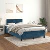vidaXL Boxspring met matras fluweel donkerblauw 120x190 cm
