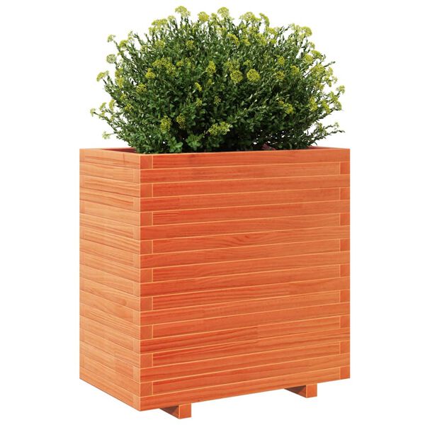vidaXL Plantenbak 70x40x72,5 cm massief grenenhout wasbruin