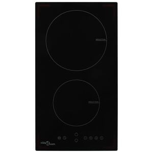 vidaXL Inductiekookplaat met 2 kookzones aanraakbediening 3500 W glas