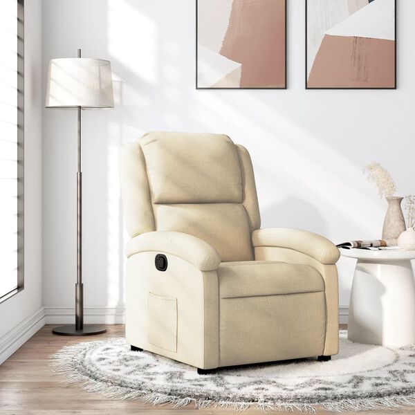 vidaXL Relaxfauteuil cr&egrave;me stof