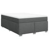 vidaXL Boxspring met matras stof donkergrijs 140x190 cm
