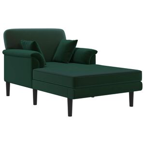vidaXL Chaise longue Donkergroen fluweel