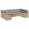 vidaXL Tuin Sofa Set 9 st Beige poly rattan