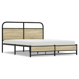 vidaXL Bedframe zonder matras metaal sonoma eikenkleurig 160x200 cm