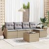 vidaXL Tuin Sofa Set Beige poly rattan