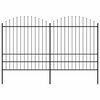 vidaXL Tuinhek met speerpunt staal 337x200 cm zwart