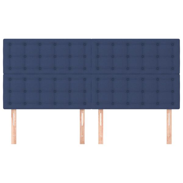 vidaXL Hoofdbord blauw 180x5x118/128 cm stof