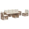 vidaXL Tuinbankenset 7 pcs Beige en Cr&egrave;me Wit poly rattan