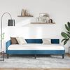 vidaXL Hoekbedframe met hoofdeinde Blauw 90 cm x 200 cm Fluweel
