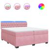vidaXL Boxspring met matras fluweel roze 200x200 cm