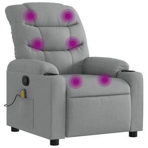 vidaXL Massagestoel met lichtgrijze stof