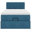 vidaXL Ottoman bed met matras en LED's 100x200 cm fluweel donkerblauw