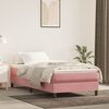vidaXL Boxspring met matras fluweel roze 90x190 cm