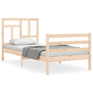 vidaXL Bedframe met hoofdbord massief hout
