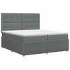 vidaXL Boxspringbed met matras Donkergrijs 200 x 200 cm Stof