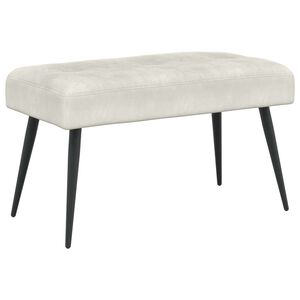 vidaXL Bank met knoopverstelling Cr&egrave;mekleurig 80 x 40 x 46 cm fluweel