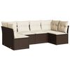 vidaXL 6-delige Loungeset met kussens poly rattan bruin