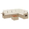 vidaXL 7-delige Loungeset met kussens poly rattan beige