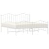 vidaXL Bedframe met hoofd- en voeteneinde metaal wit 183x213 cm