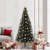 vidaXL Kerstboom met 300 LED met standaard Zwart 210 cm PVC