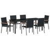vidaXL Tuin eettafelset 7 st Zwart Poedercoating staal