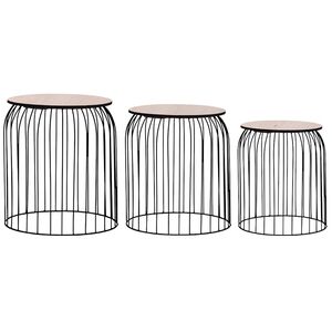 vidaXL Salontafels 3 st zwart