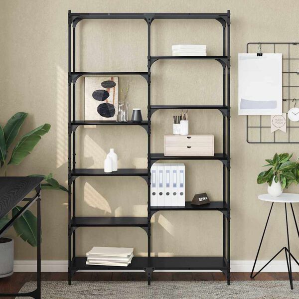 vidaXL Boekenkast Zwart eiken 100 x 32 x 170 cm Bewerkt hout