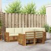 vidaXL Sofa-Sets 7 pcs Natuurlijk en Cr&egrave;me Massief Acaciahout