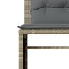 vidaXL 4-delige Loungeset met kussens poly rattan lichtgrijs