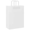 vidaXL Papieren zakken 50 st met hengsels 26x12x35 cm wit