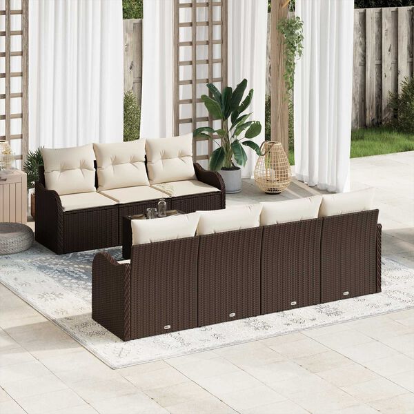 vidaXL Tuin Sofa Set Bruin 55 x 55 x 37 cm poly rattan