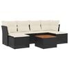 vidaXL 7-delige Loungeset met kussens poly rattan zwart