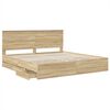 vidaXL Bedframe met lade Sonoma Eiken 200 x 200 cm Ingenieurshout
