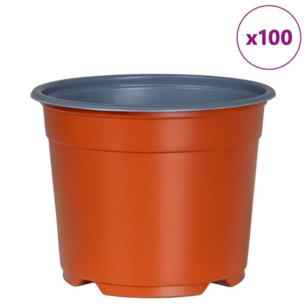 vidaXL Bloempot 100 pcs Terracotta &Oslash; 15 x 12.5 cm Kunststof