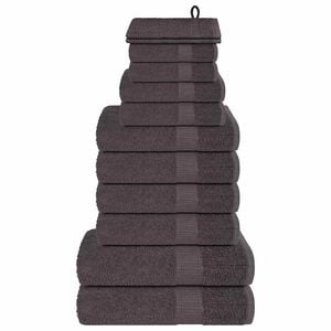 vidaXL 12-delige Handdoekenset FROGN 360 g/m&sup2; antraciet