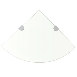 vidaXL Hoekschap met chromen dragers transparant 25x25 cm glas