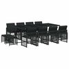 vidaXL 13-delige Tuinset met kussens poly rattan zwart
