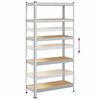 vidaXL Opbergrek 5-laags staal en bewerkt hout zilverkleurig