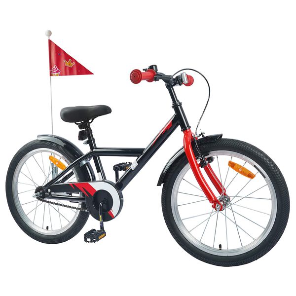 vidaXL Kinderfiets 18 Inch voor 5-7 jaar Zwart